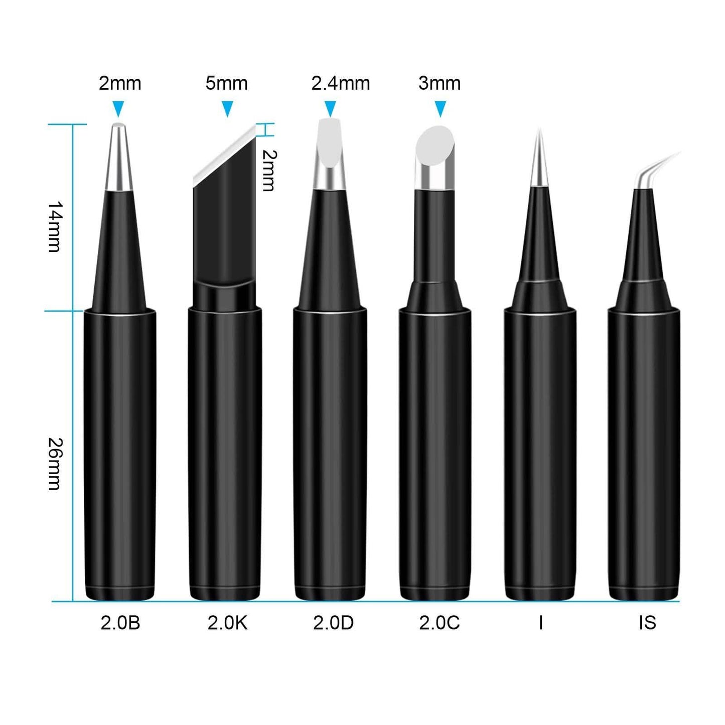6-teiliges Set: Lötspitzen der 900M-T-Serie