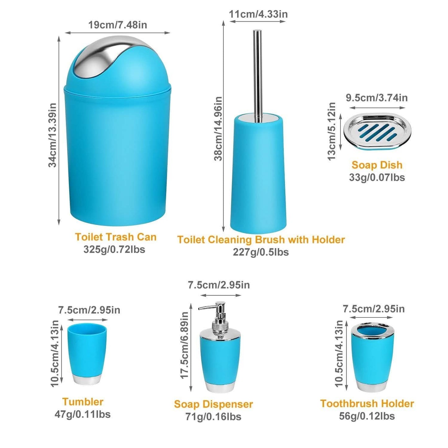 6-teiliges Set: Badaccessoires