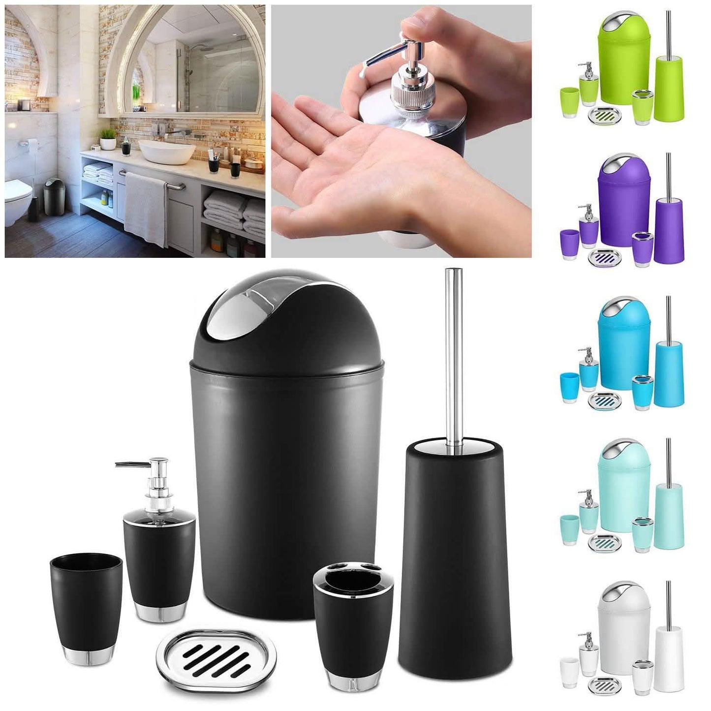 6-teiliges Set: Badaccessoires