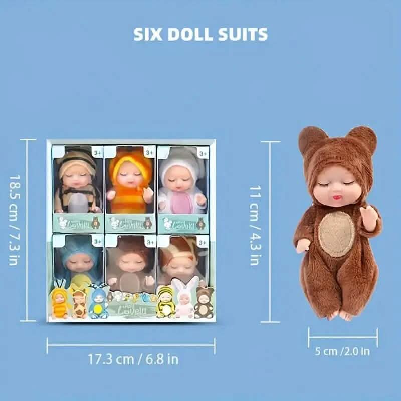 6-teiliges Set: Prinzessinnen-Puppen-Geschenkbox