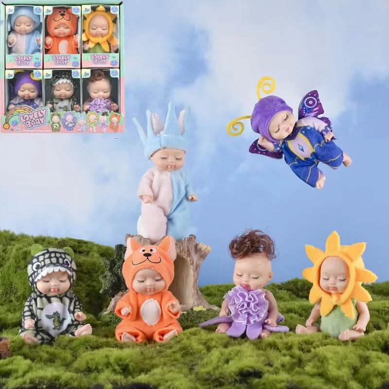 6-teiliges Set: Schlafende Puppe Prinzessin Mädchen Spielzeug Geschenkbox Niedliche Kostümform-Puppe