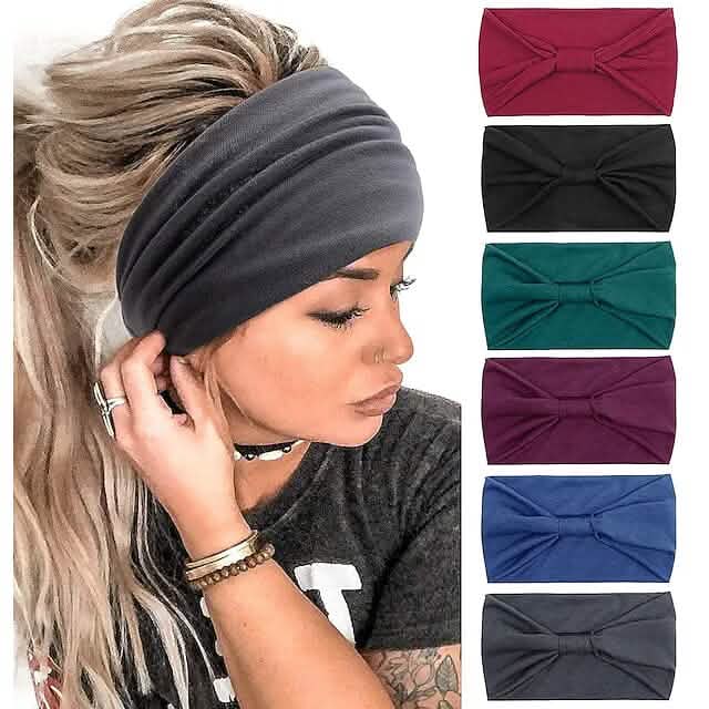 6 Stück: Breite Boho-Stirnbänder für Damen