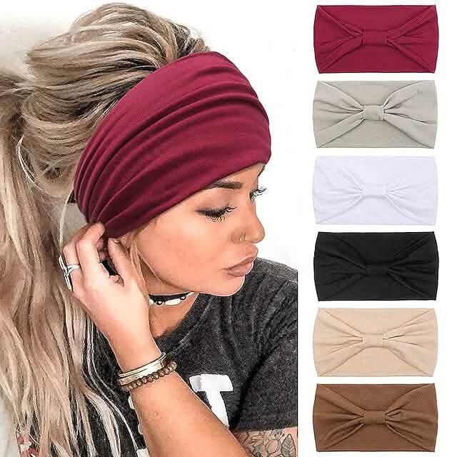 6 Stück: Breite Boho-Stirnbänder für Damen