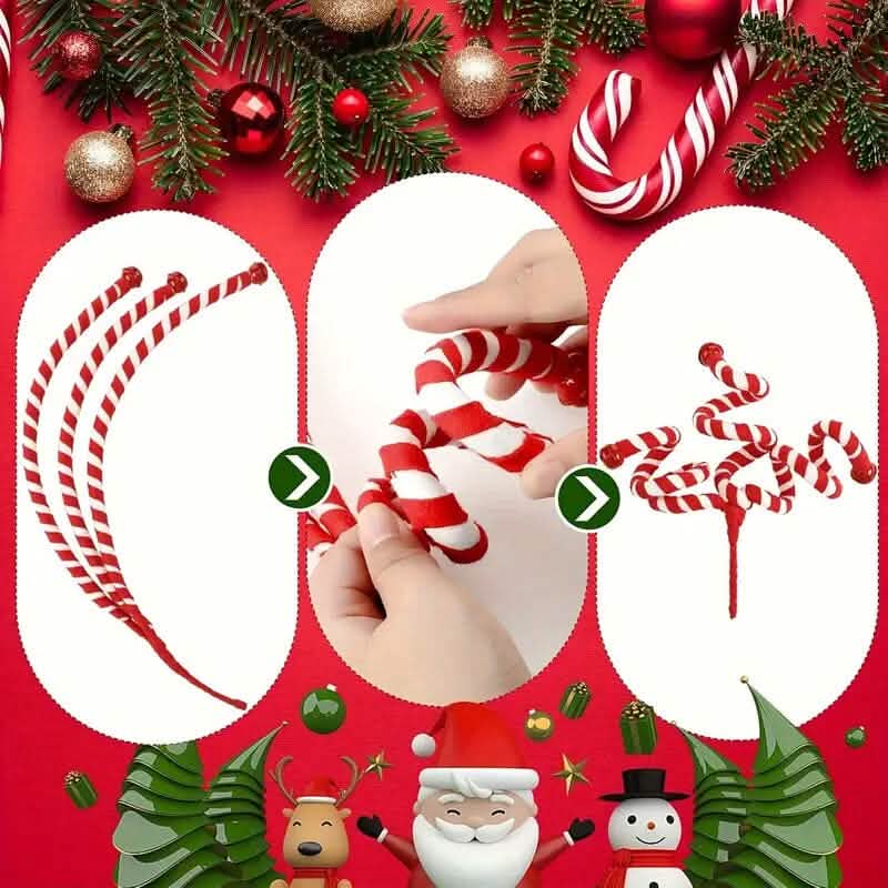 6er-Pack: Rot-weiße Zuckerstangen-Christbaumschmuck