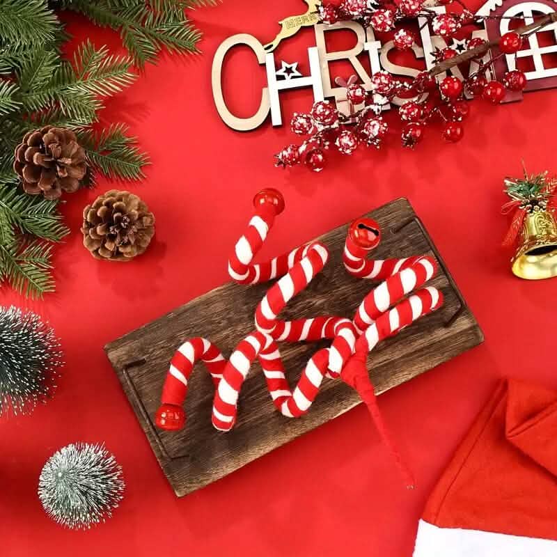 6er-Pack: Rot-weiße Zuckerstangen-Christbaumschmuck
