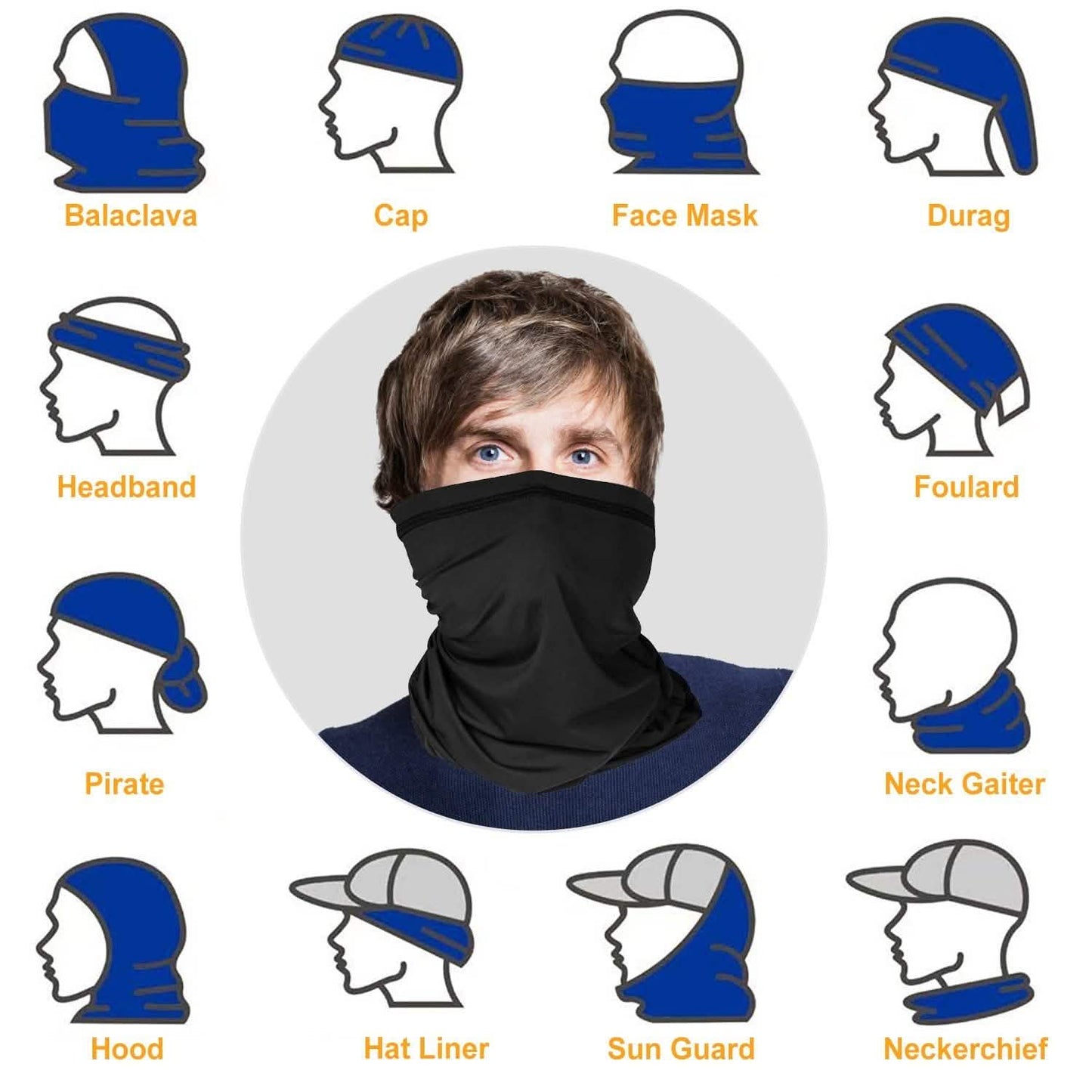 6er-Pack: Sommer-Nackengamasche UV-Sonnenschutz Gesichtsmaske