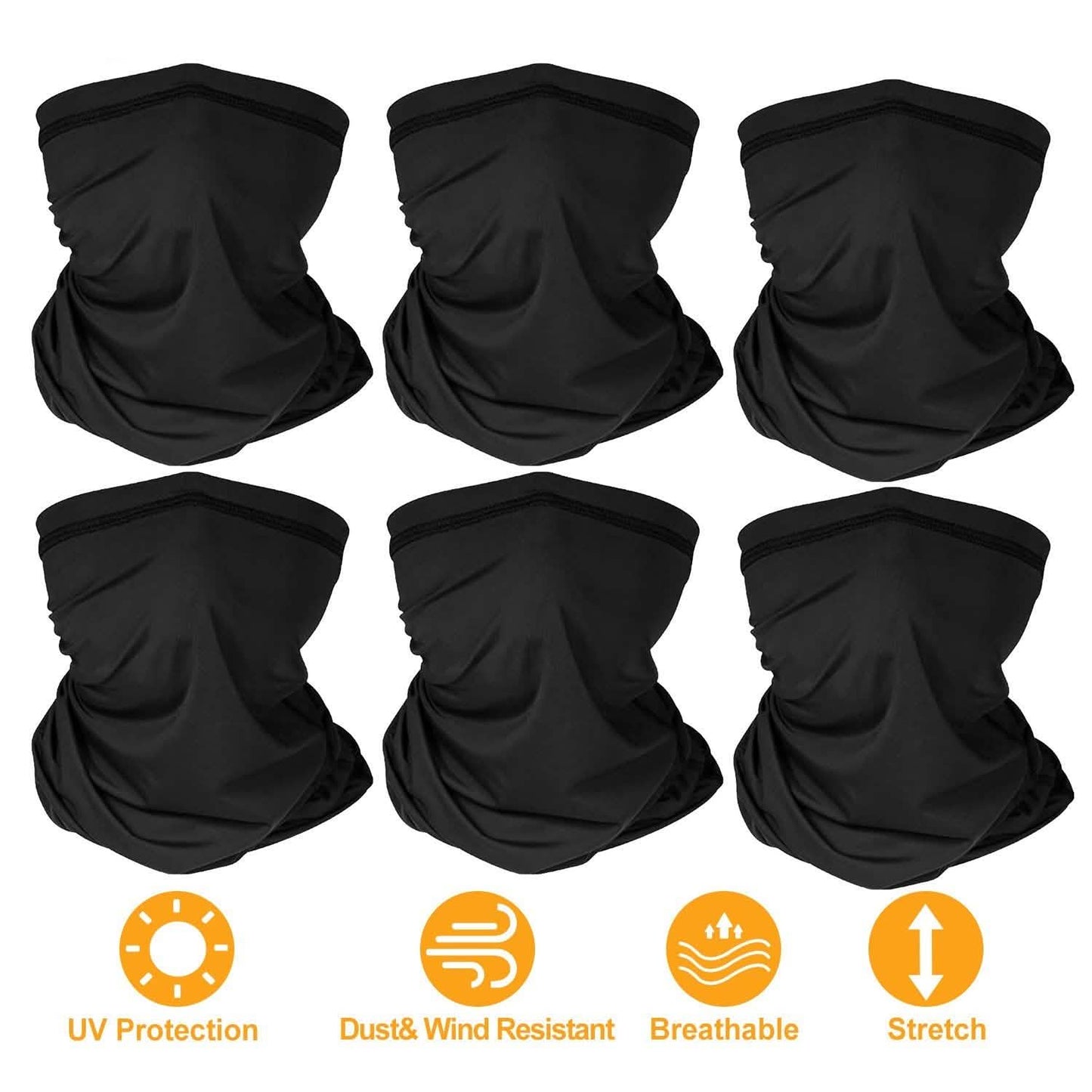 6er-Pack: Sommer-Nackengamasche UV-Sonnenschutz Gesichtsmaske
