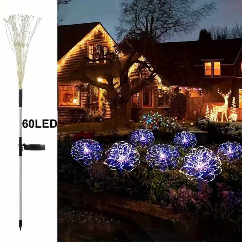 60 LED Mehrfarbige Outdoor Solar Feuerwerkslichter