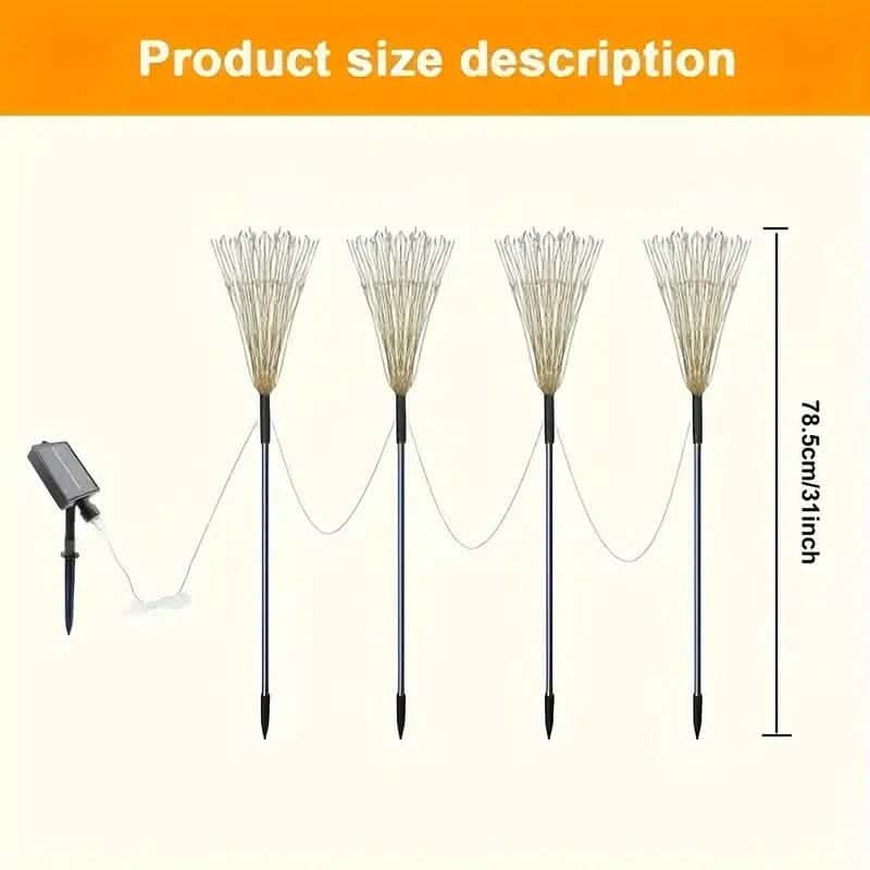 60 LED Mehrfarbige Outdoor Solar Feuerwerkslichter