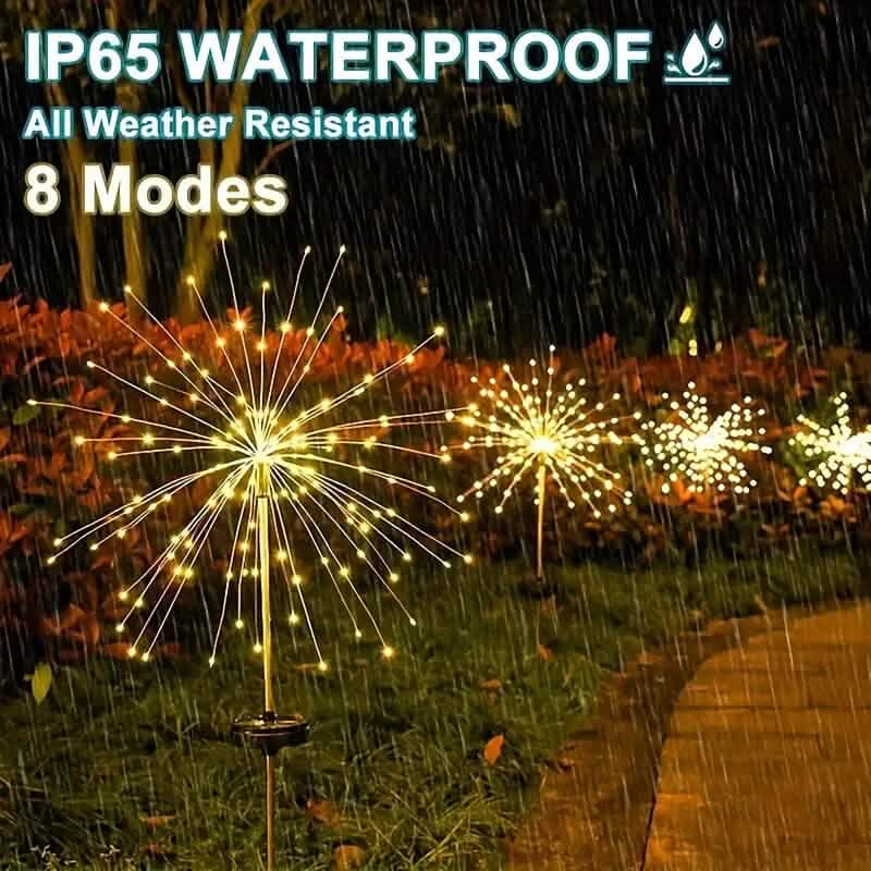 60 LED Mehrfarbige Outdoor Solar Feuerwerkslichter