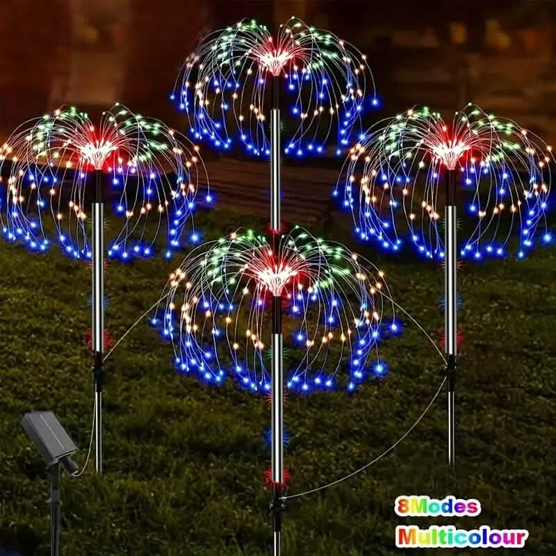 60 LED Mehrfarbige Outdoor Solar Feuerwerkslichter