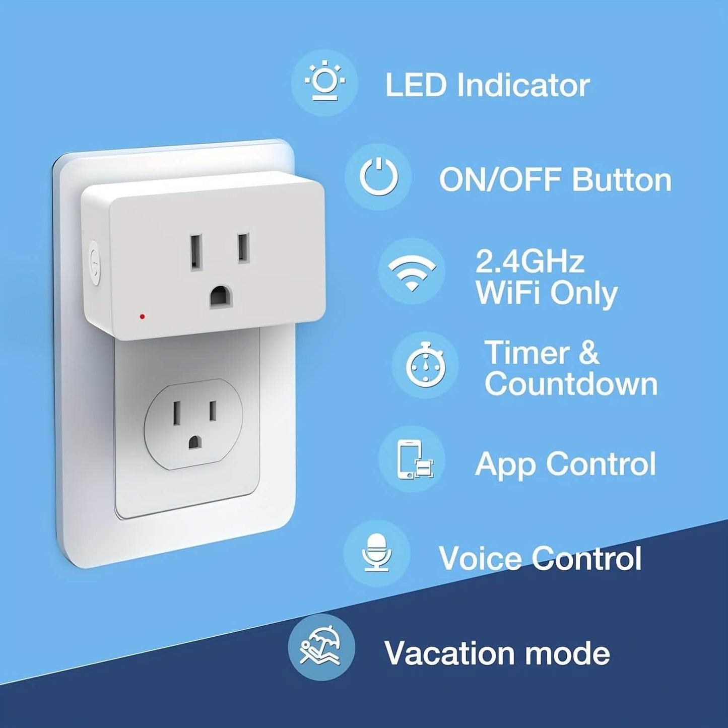 2er-Pack: WiFi Smart Plug – 15A, Timer & App-Steuerung, Funktioniert mit Alexa & Google Home