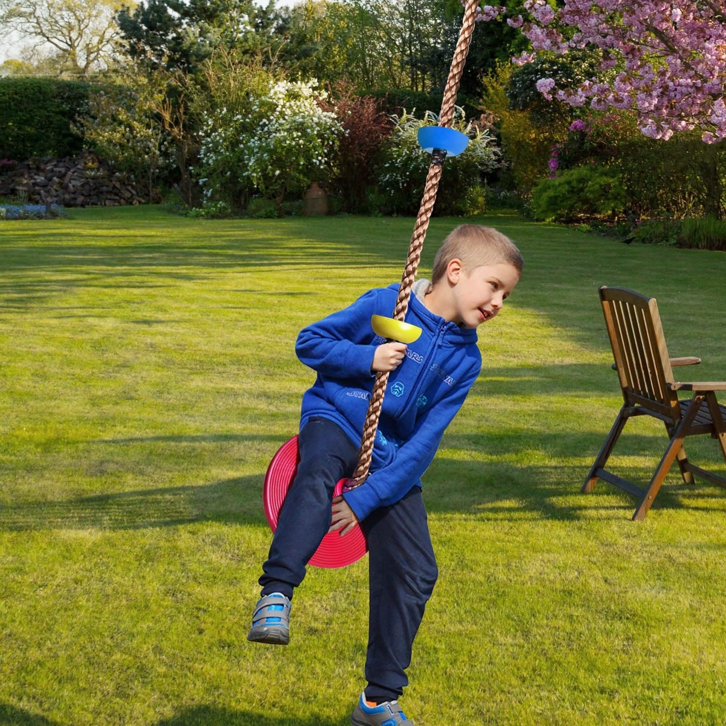6,5 Fuß Kletterseil Schaukel, Scheibenschaukel Sitz für Kinder