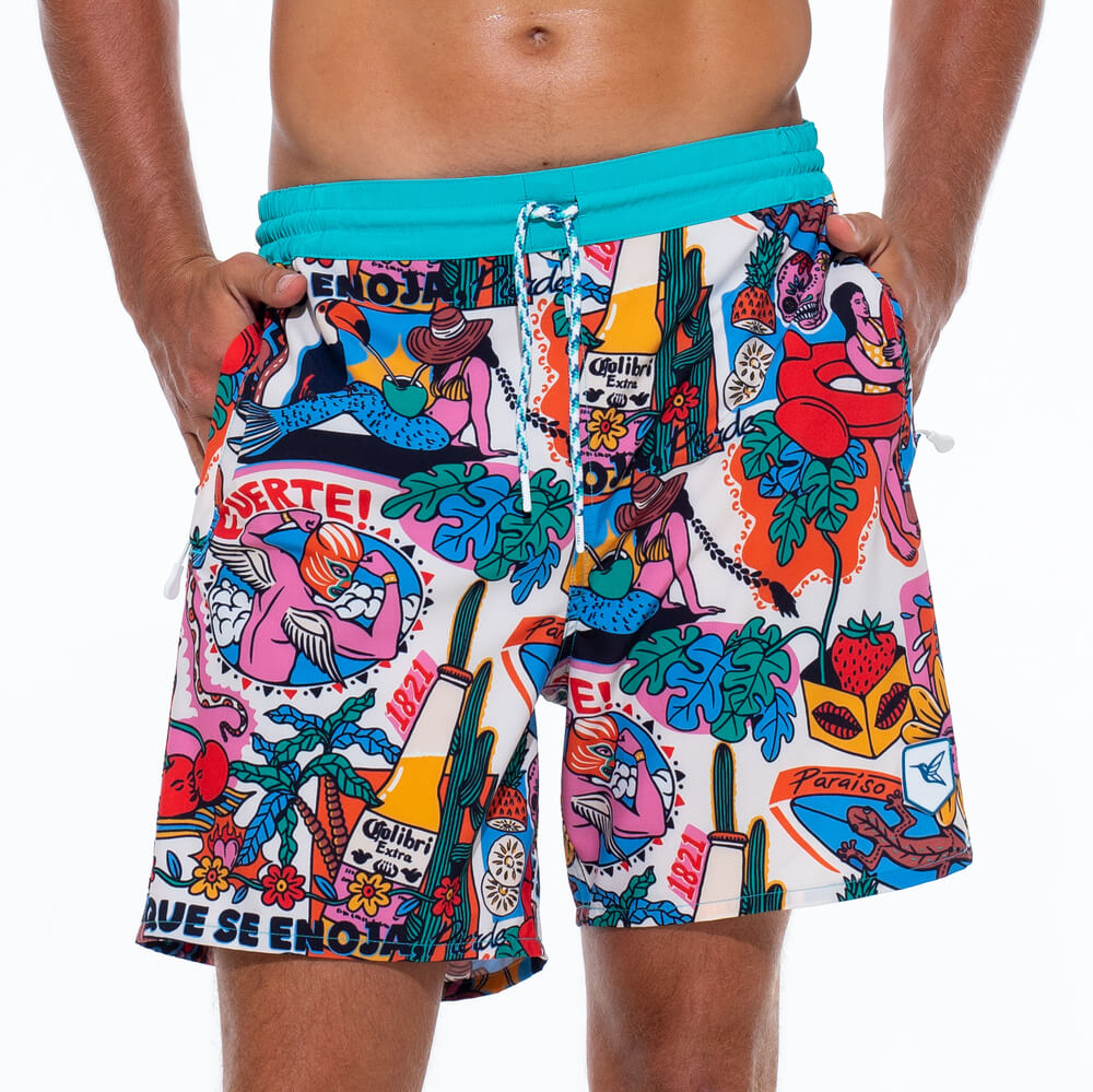 Fuerte Badeshorts mit geometrischem Muster