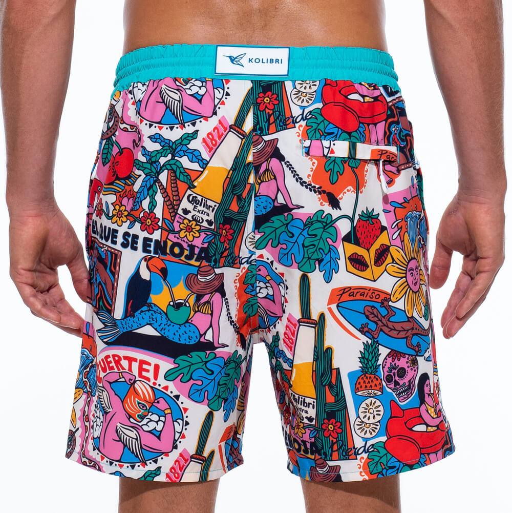 Fuerte Badeshorts mit geometrischem Muster
