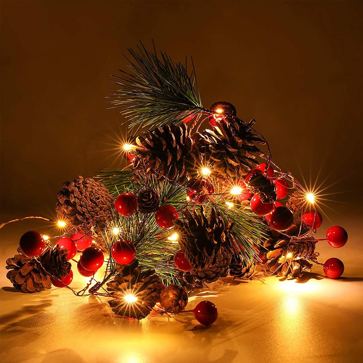 2 m lange Weihnachtsgirlande mit 20 LEDs