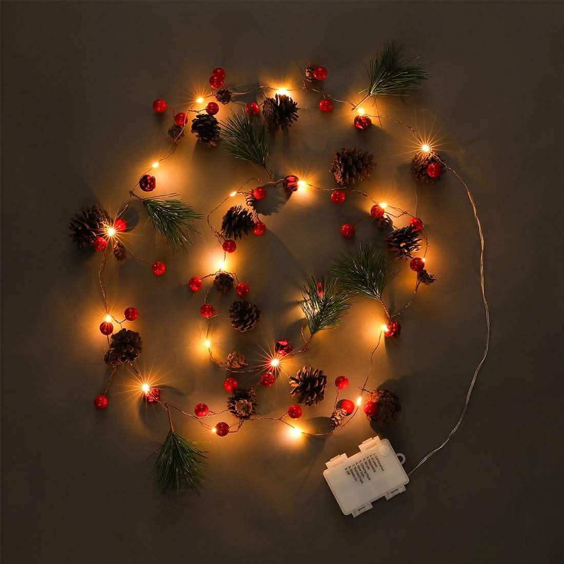 2 m lange Weihnachtsgirlande mit 20 LEDs