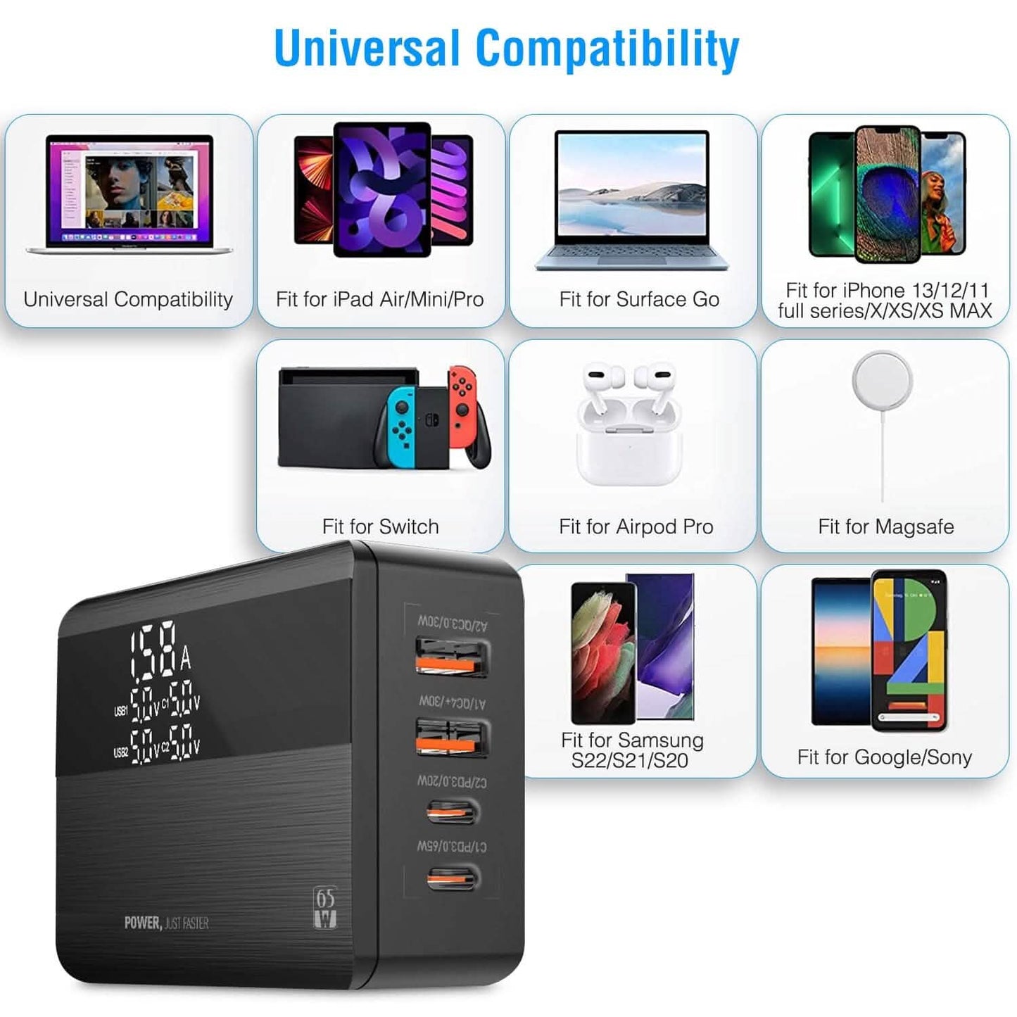 65W 4-Port-USB-Schnellladegerät