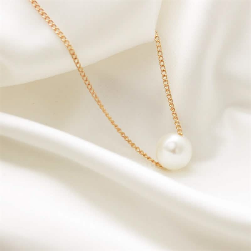 Minimalistische weiße Perlenkette für Damen – elegantes Statement-Collier
