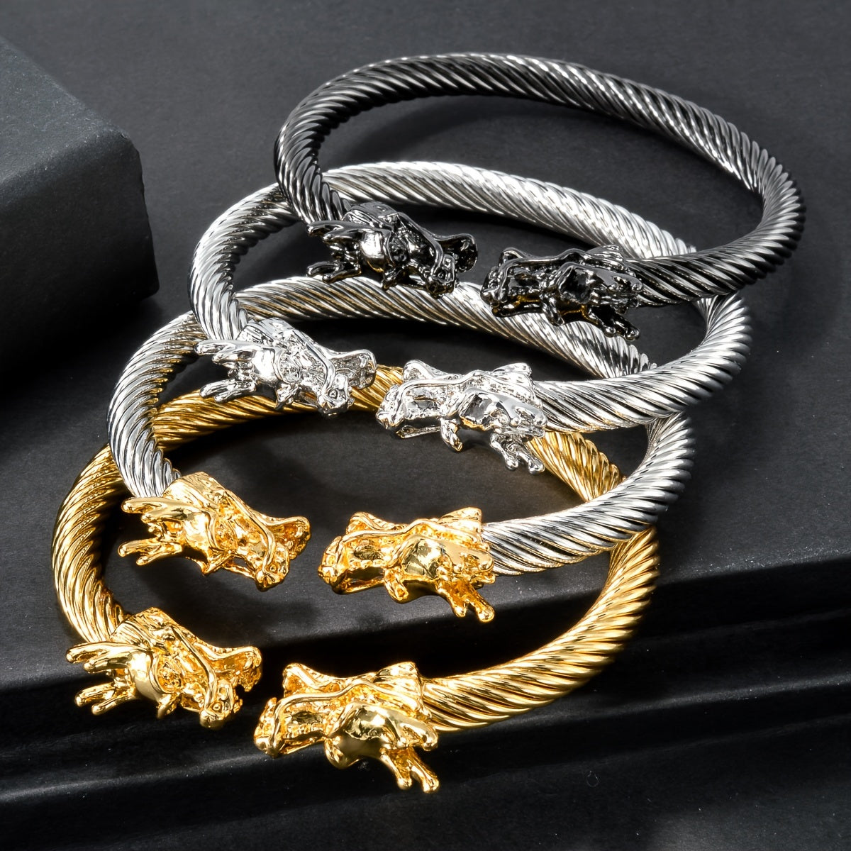 Doppeldrachen-Kupferarmband – Rock & Hip-Hop Style, Unisex