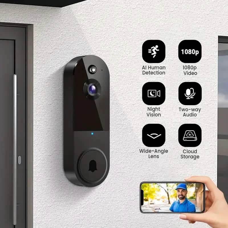 1080P HD intelligente Türklingelkamera mit KI-Erkennung und Nachtsicht