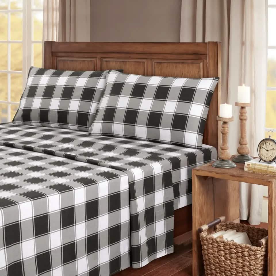 4-teilig: Kathy Ireland Bettwäsche-Set aus 100 % türkischer Baumwolle (Flanell)