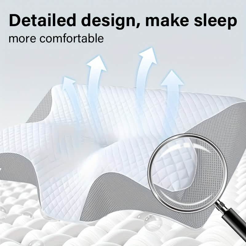 Ergonomisches Memory Foam Nackenkissen – Langsames Zurückfedern, Rücken- und Seitenschläfer