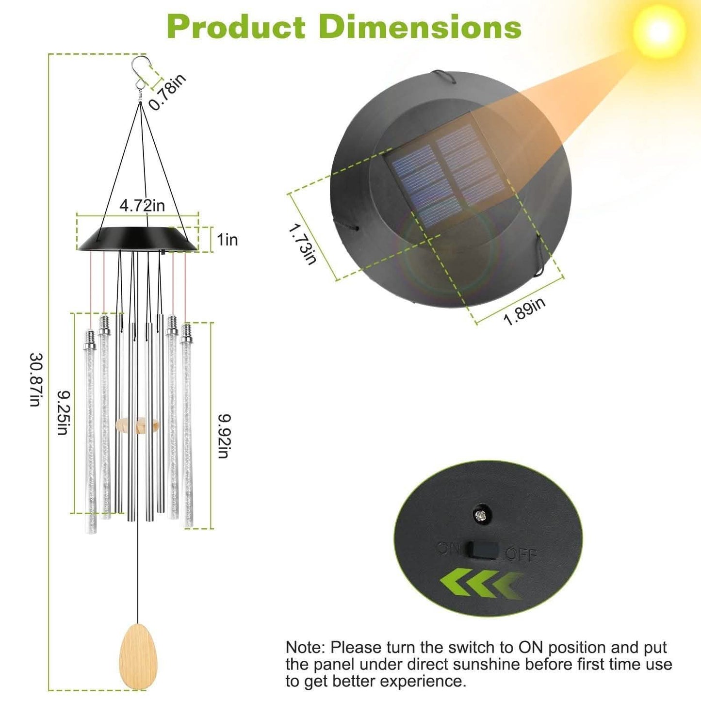 7 Solar-Windspiele mit Farbwechsel