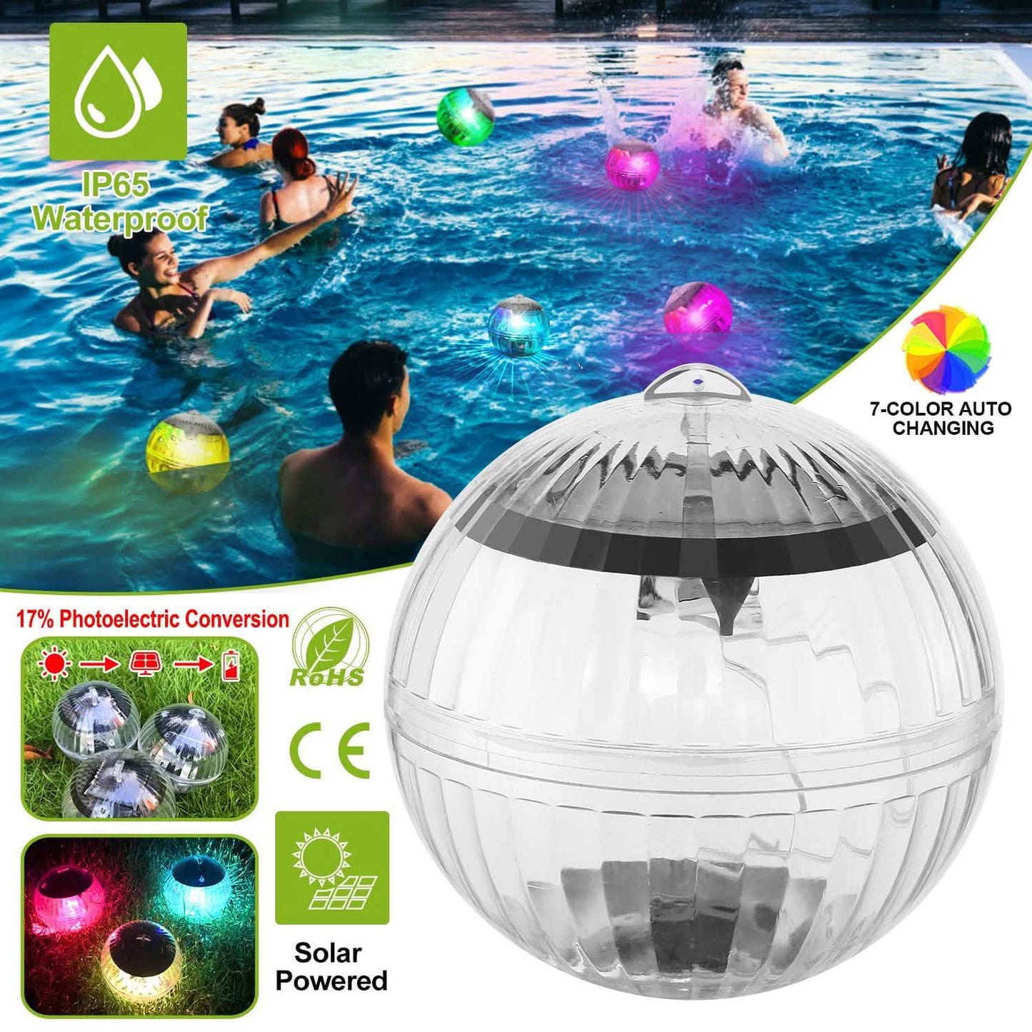 7 Farben Solar LED Schwimmleuchten