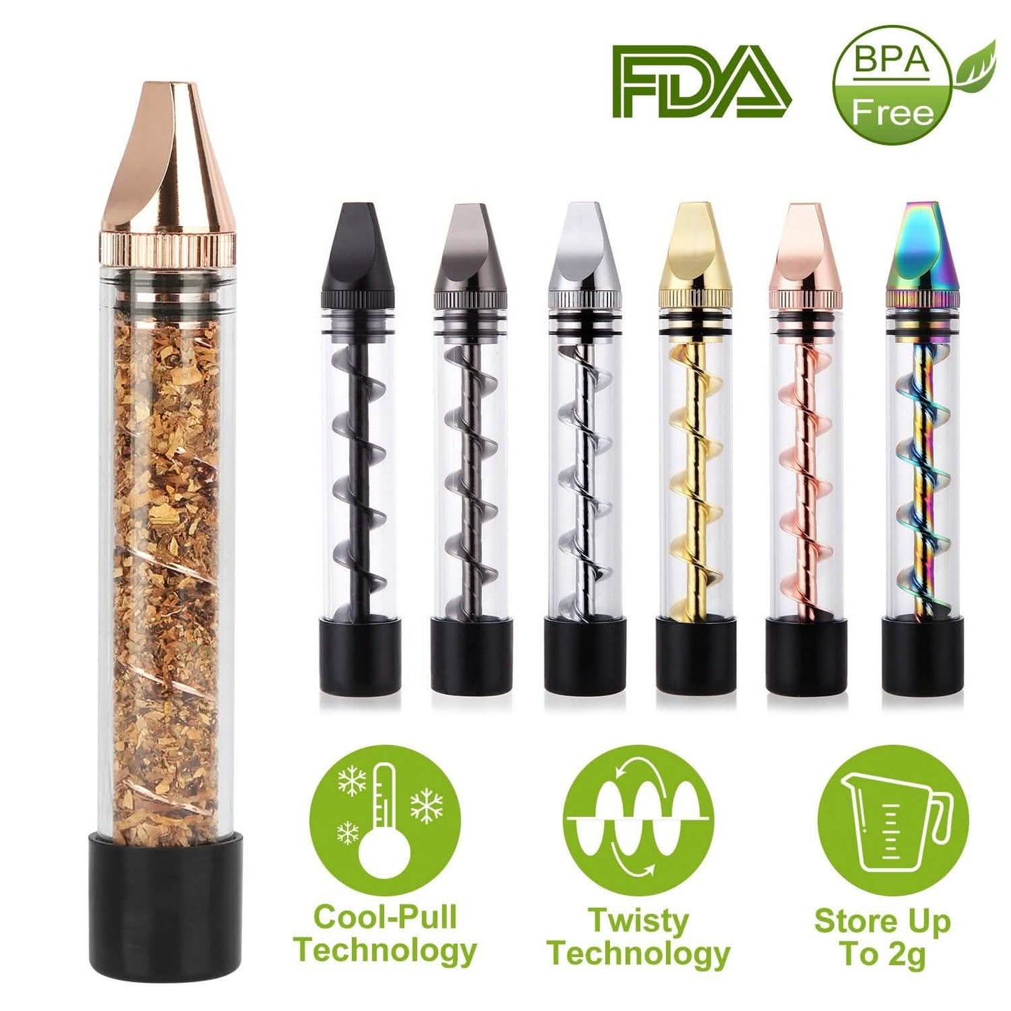 7-in-1 Grinder Blunt Kit mit Raucher-Metallspitzen-Reinigungsbürste