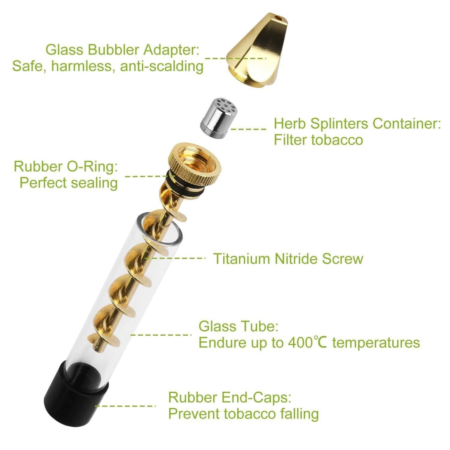 7-in-1 Grinder Blunt Kit mit Raucher-Metallspitzen-Reinigungsbürste
