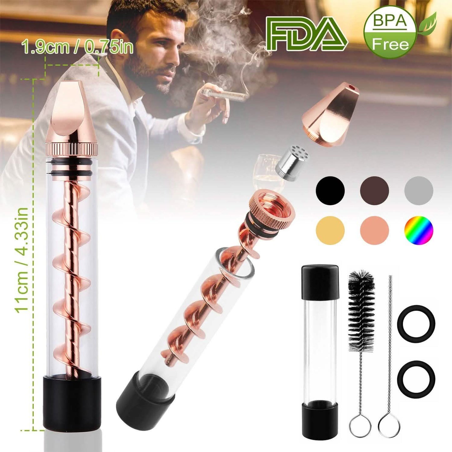 7-in-1 Grinder Blunt Kit mit Raucher-Metallspitzen-Reinigungsbürste