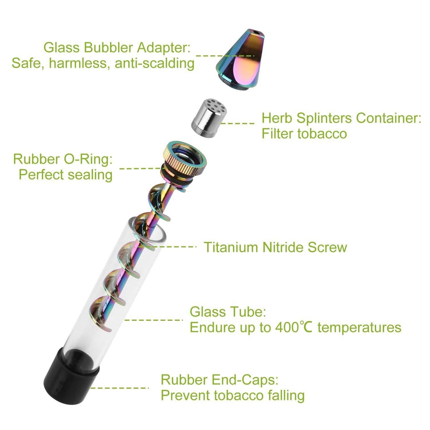 7-in-1 Grinder Blunt Kit mit Raucher-Metallspitzen-Reinigungsbürste