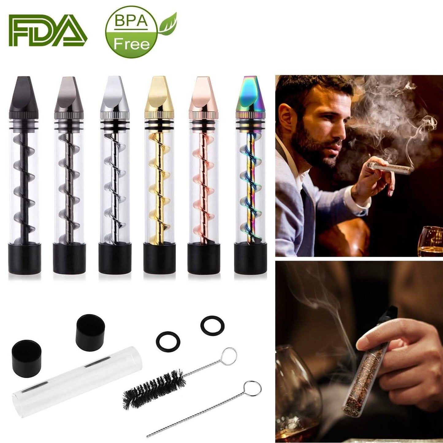 7-in-1 Grinder Blunt Kit mit Raucher-Metallspitzen-Reinigungsbürste