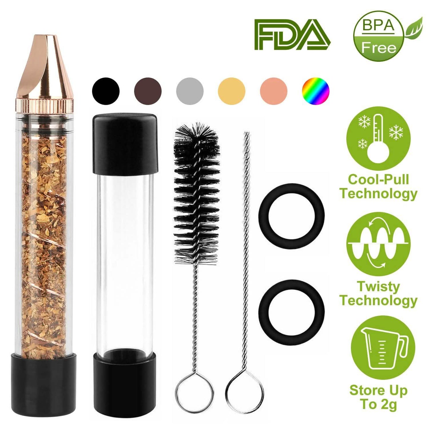 7-in-1 Grinder Blunt Kit mit Raucher-Metallspitzen-Reinigungsbürste