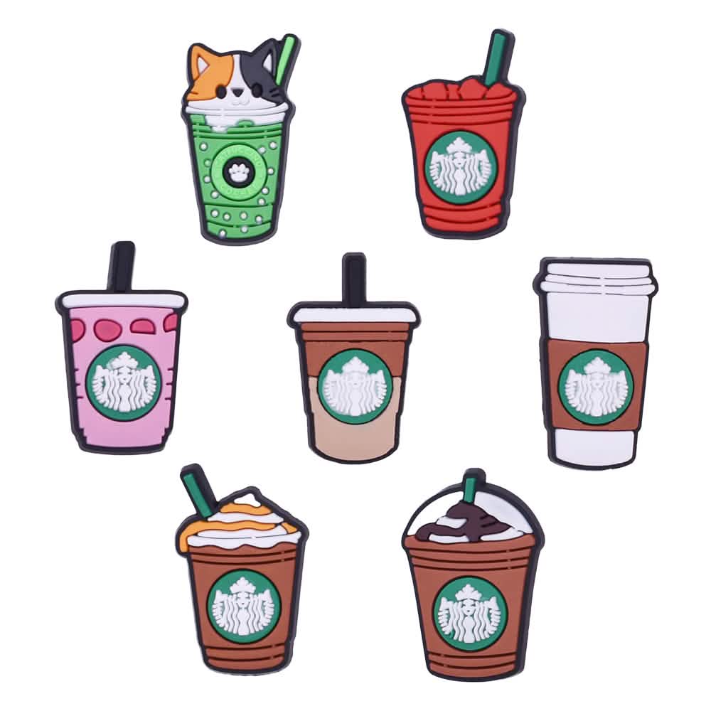 7-teilig: Frappuccino-Croc-Schuh-Charms-Set