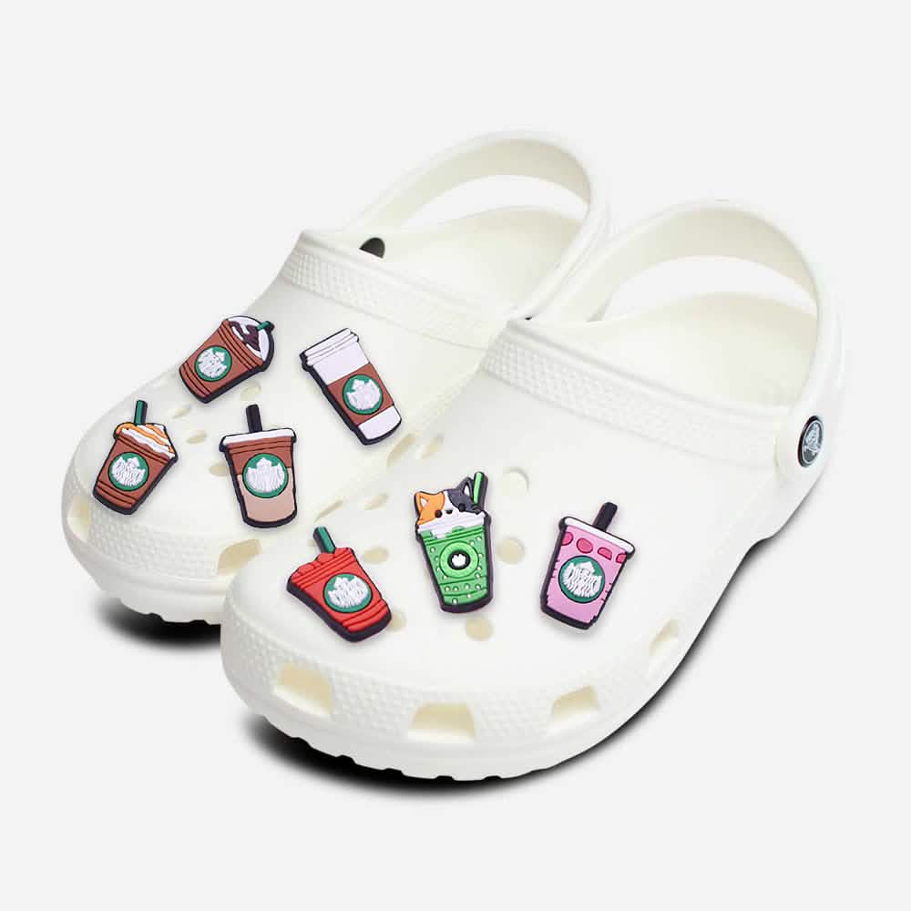 7-teilig: Frappuccino-Croc-Schuh-Charms-Set
