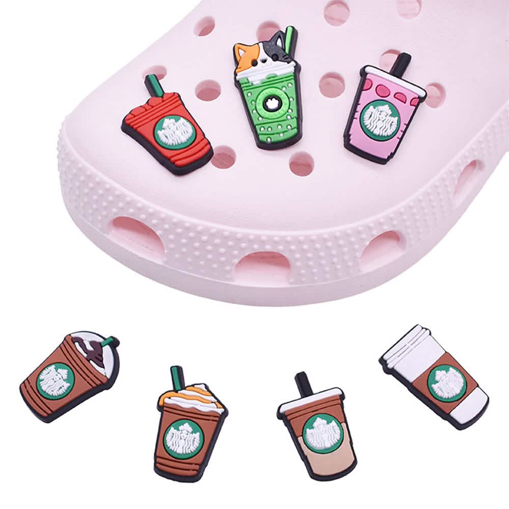 7-teilig: Frappuccino-Croc-Schuh-Charms-Set