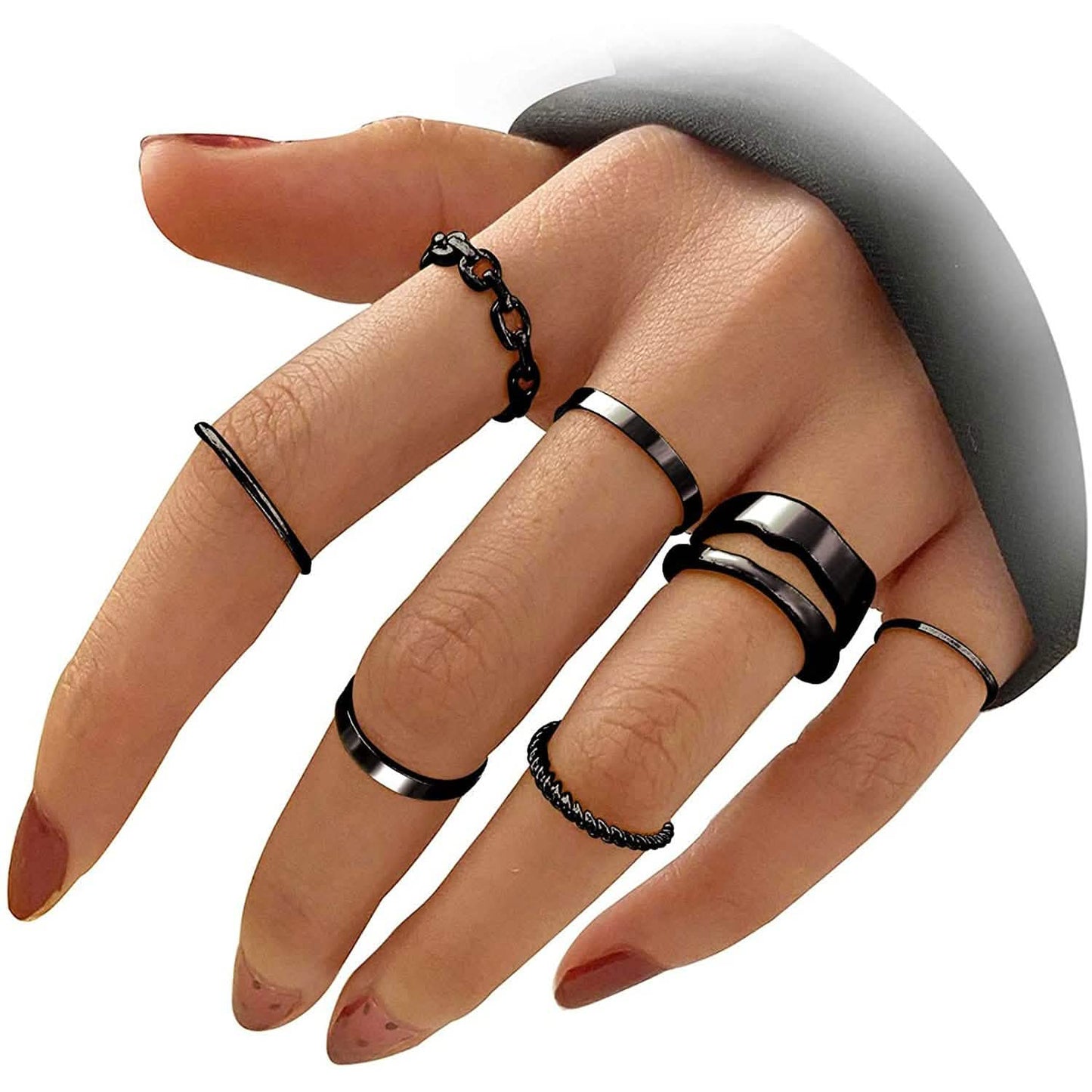 7-teilig: Damen-Goldknöchelring-Set