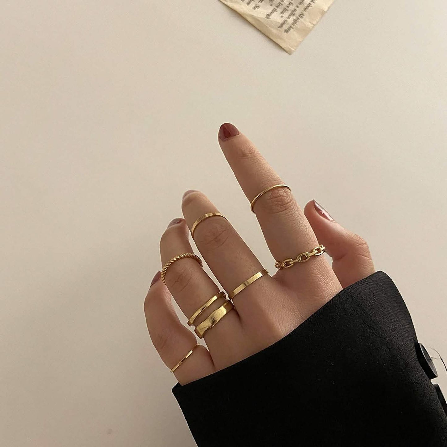 7-teilig: Damen-Goldknöchelring-Set