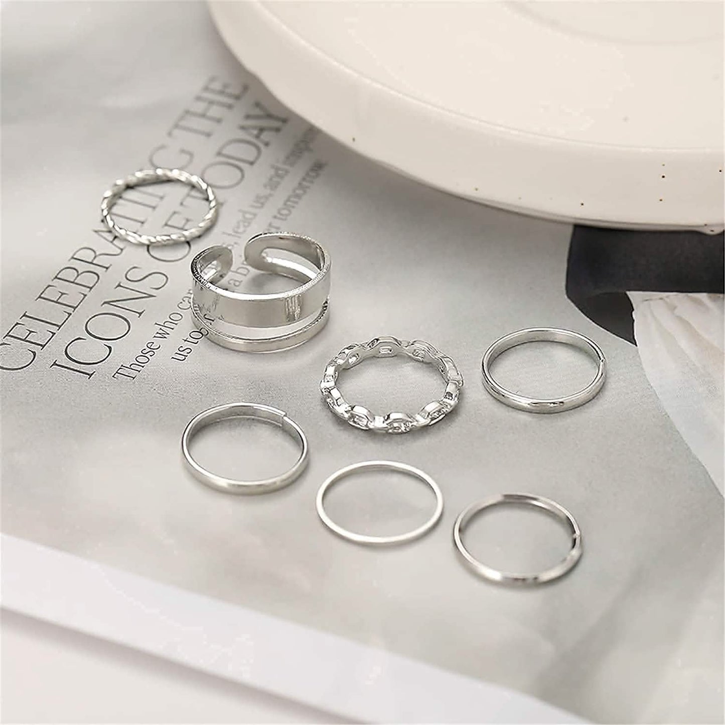 7-teilig: Damen-Goldknöchelring-Set