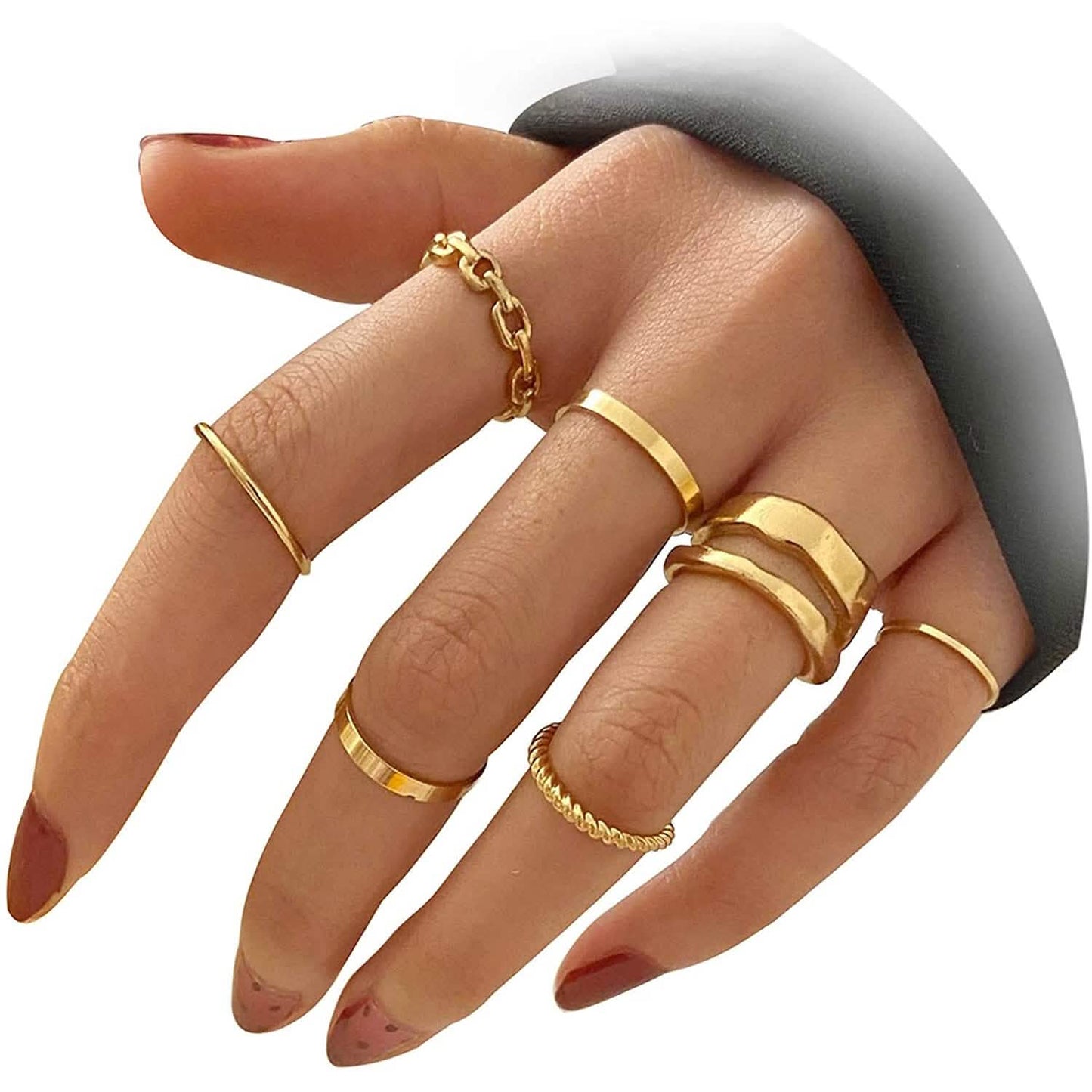 7-teilig: Damen-Goldknöchelring-Set