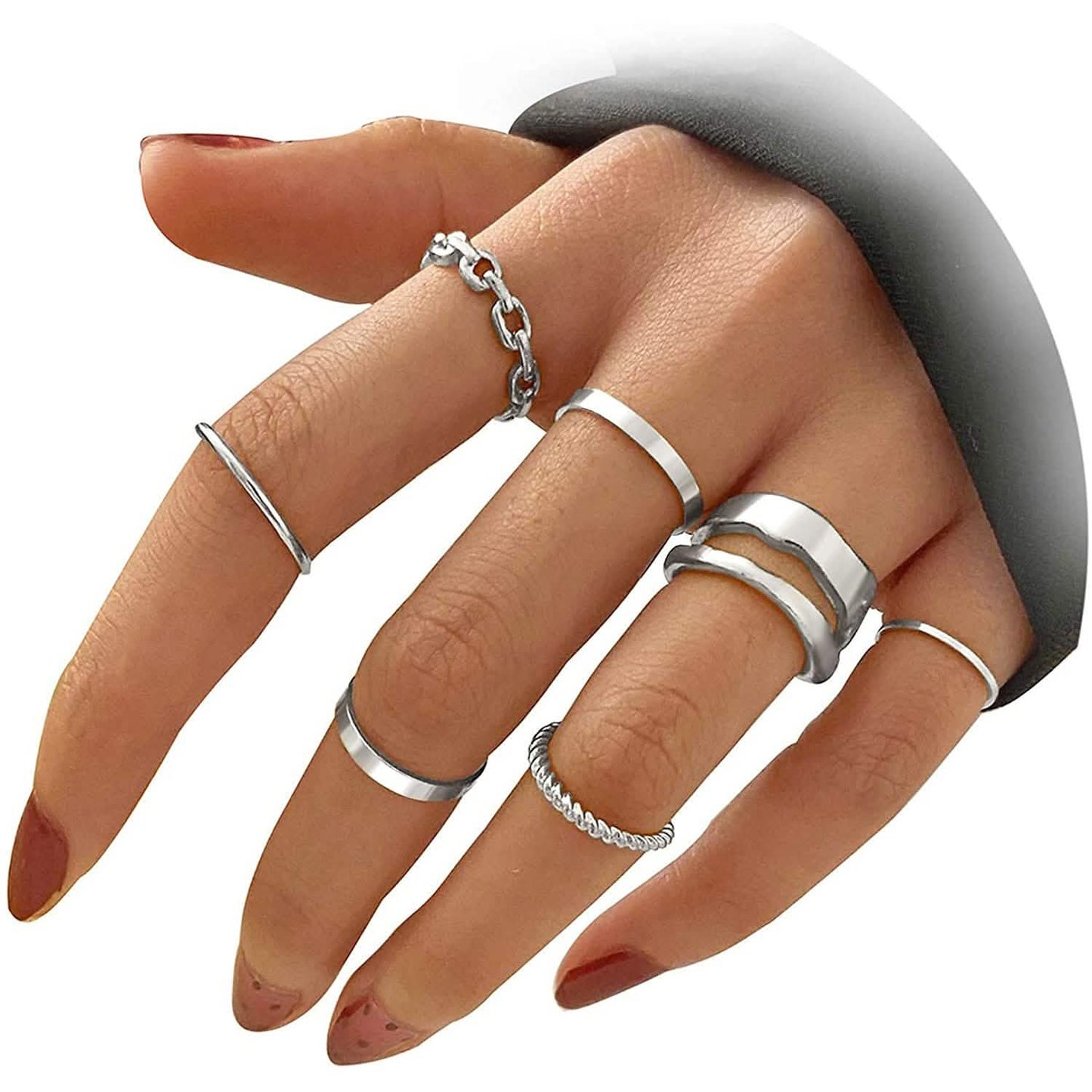 7-teilig: Damen-Goldknöchelring-Set