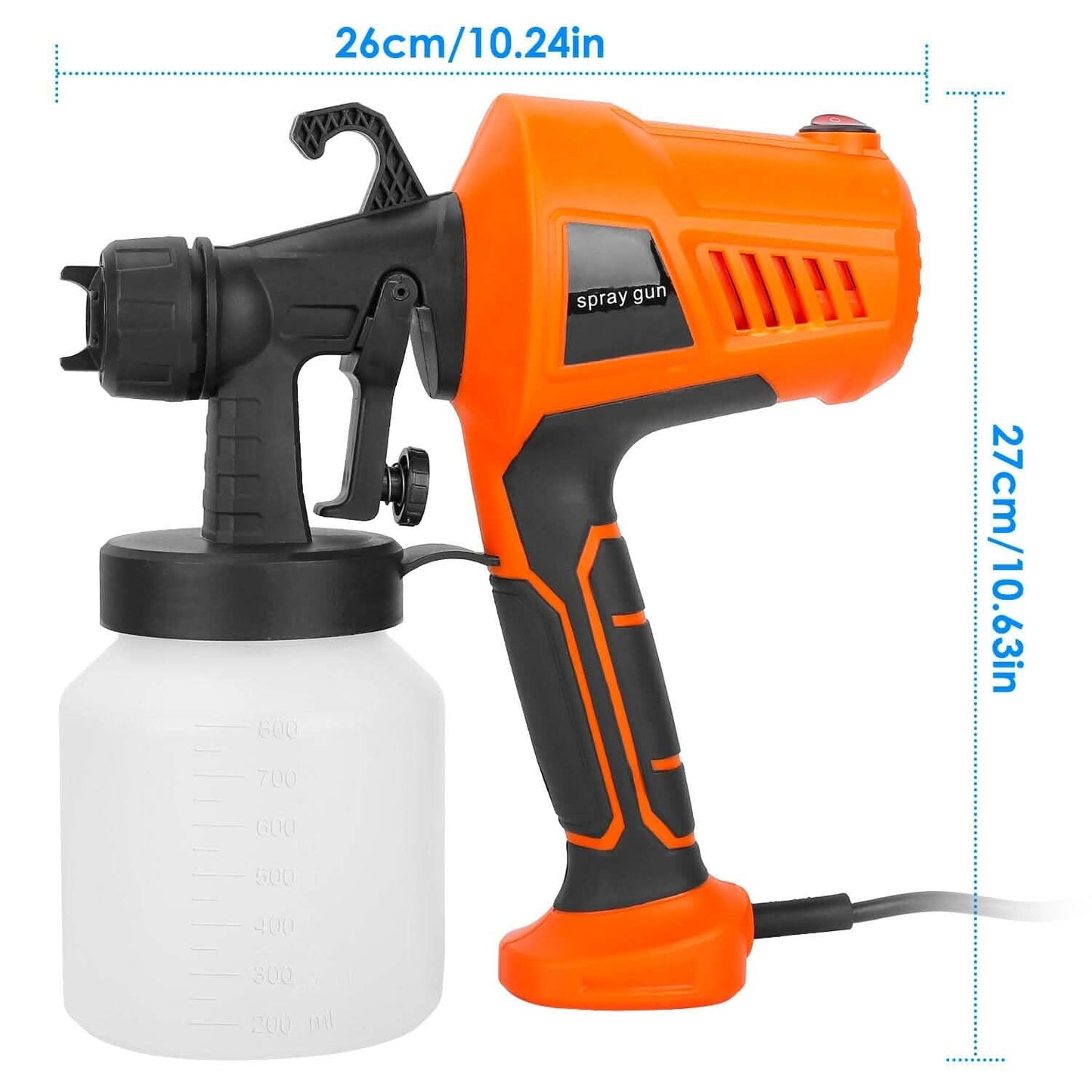 700W Elektrisches Farbsprühgerät, handgehalten, mit 3 Sprühmustern, 800ml