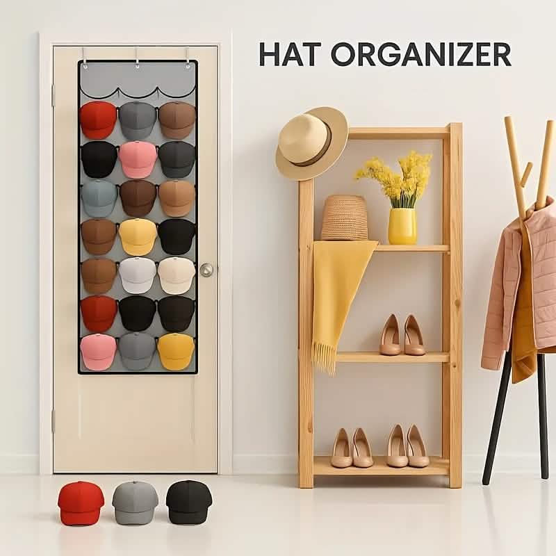Hängender Organizer für die Tür mit 24 Fächern – platzsparende Aufbewahrung aus Nylon mit transparenten Taschen