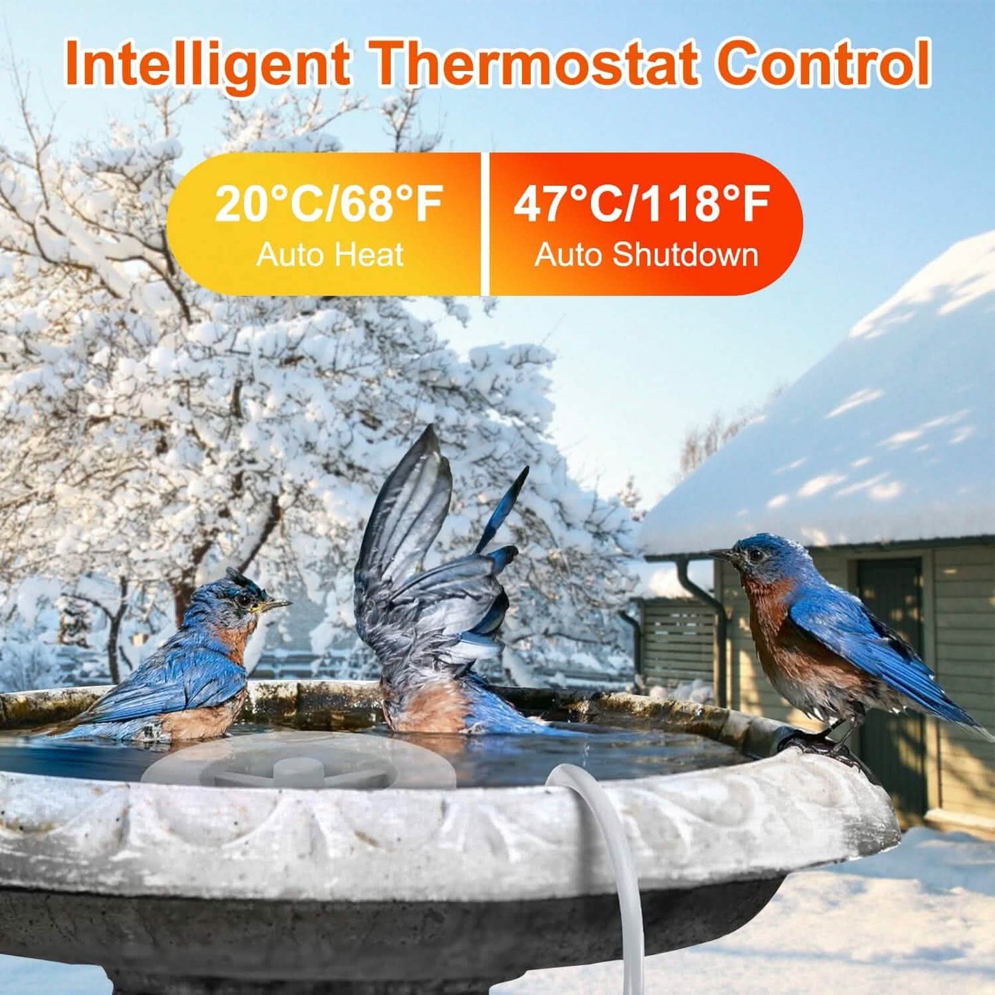 70W Vogelbad-Enteiser Aluminiumlegierung Wasserheizer mit Thermostat und automatischer Abschaltung