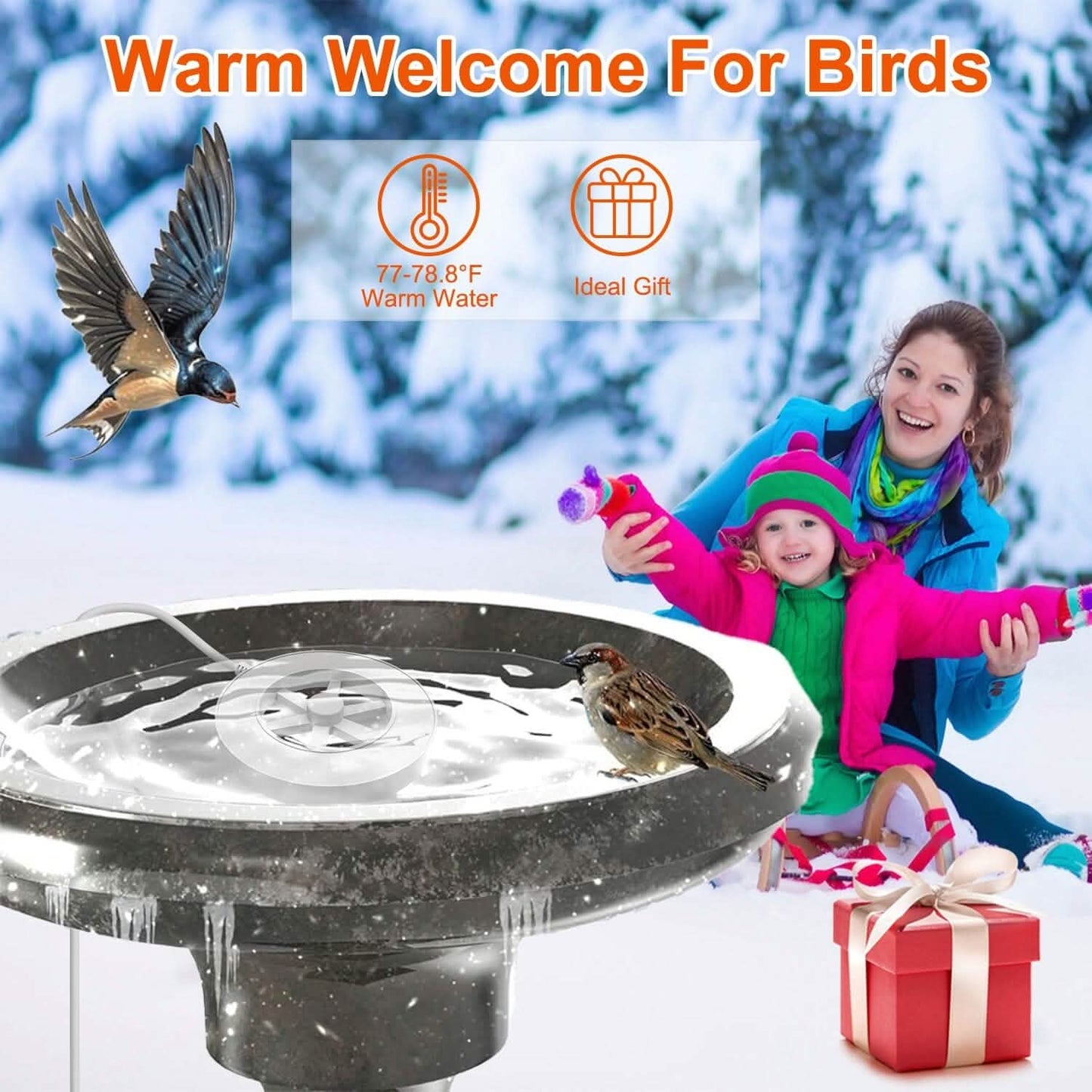 70W Vogelbad-Enteiser Aluminiumlegierung Wasserheizer mit Thermostat und automatischer Abschaltung