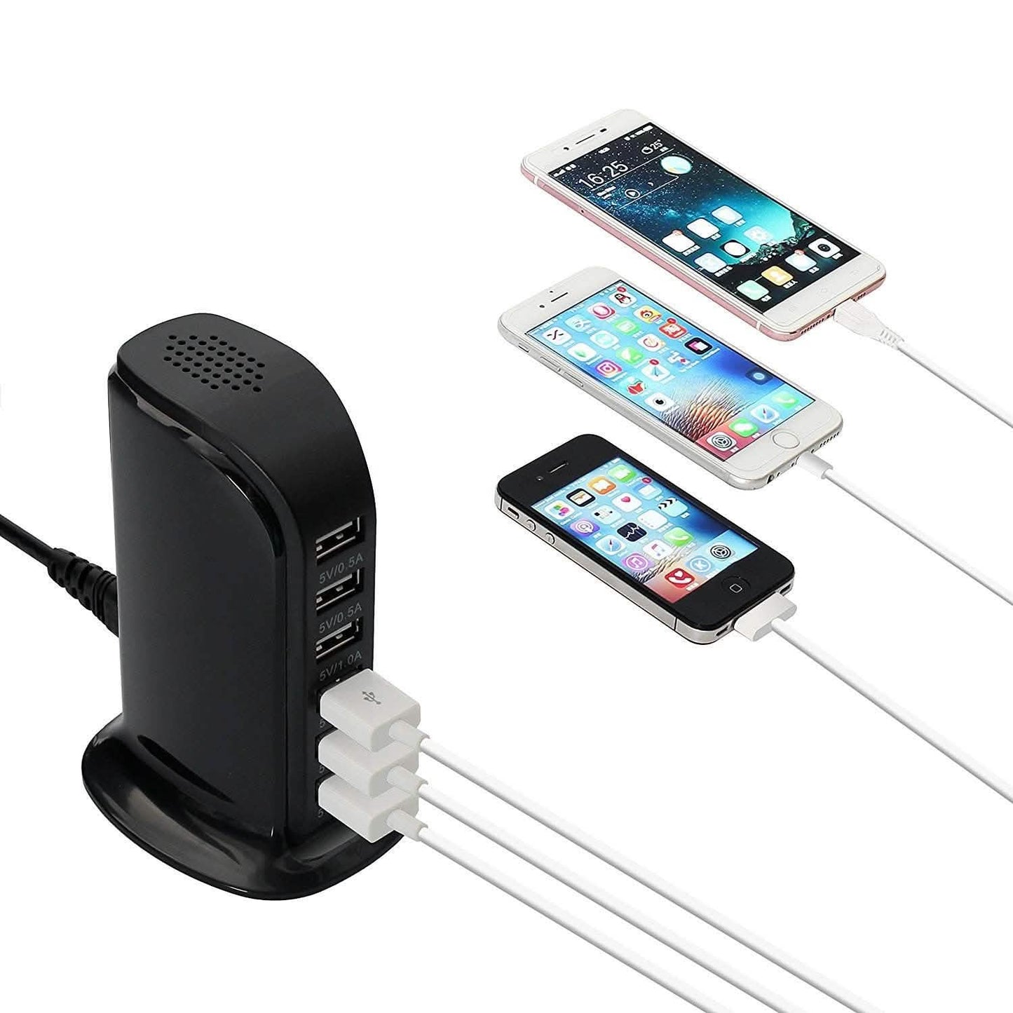 40-Watt-6-Port-USB-Ladestation für Smartphones und Tablets