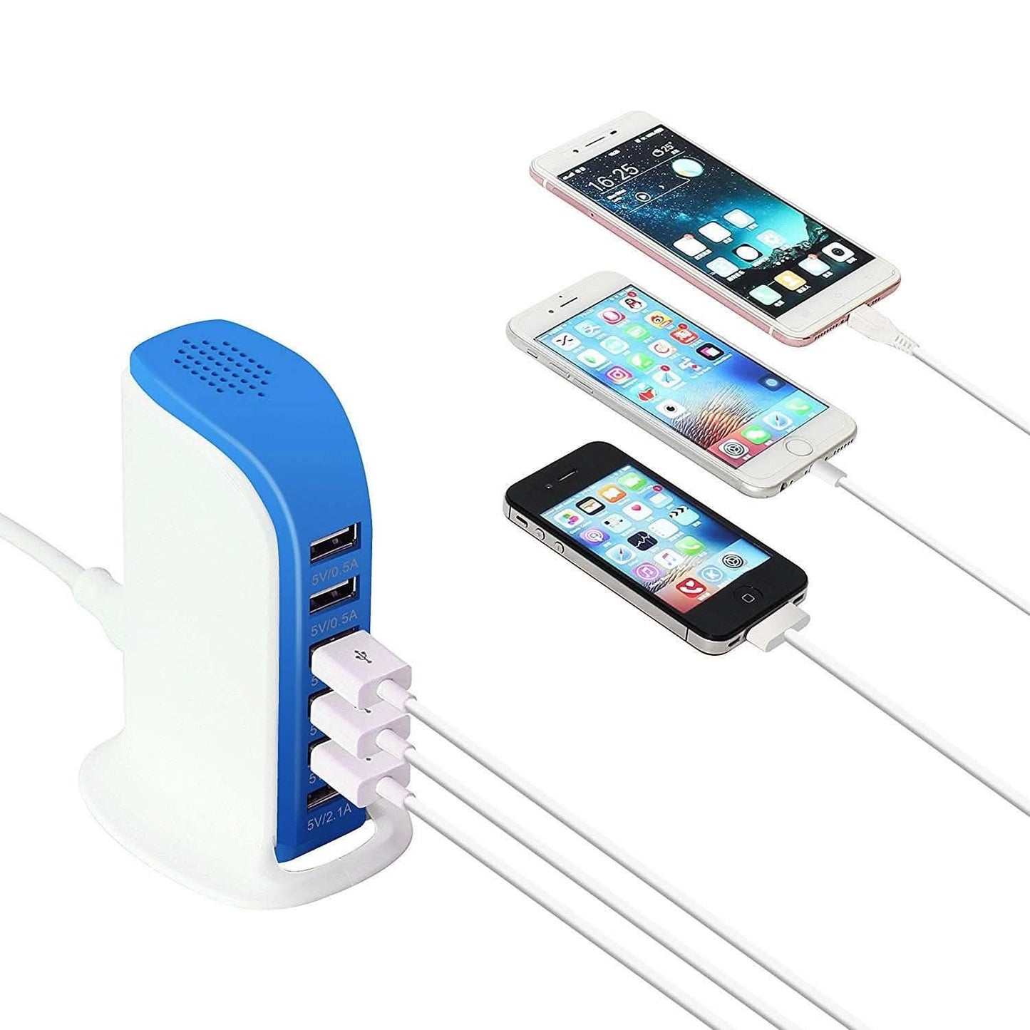 40-Watt-6-Port-USB-Ladestation für Smartphones und Tablets