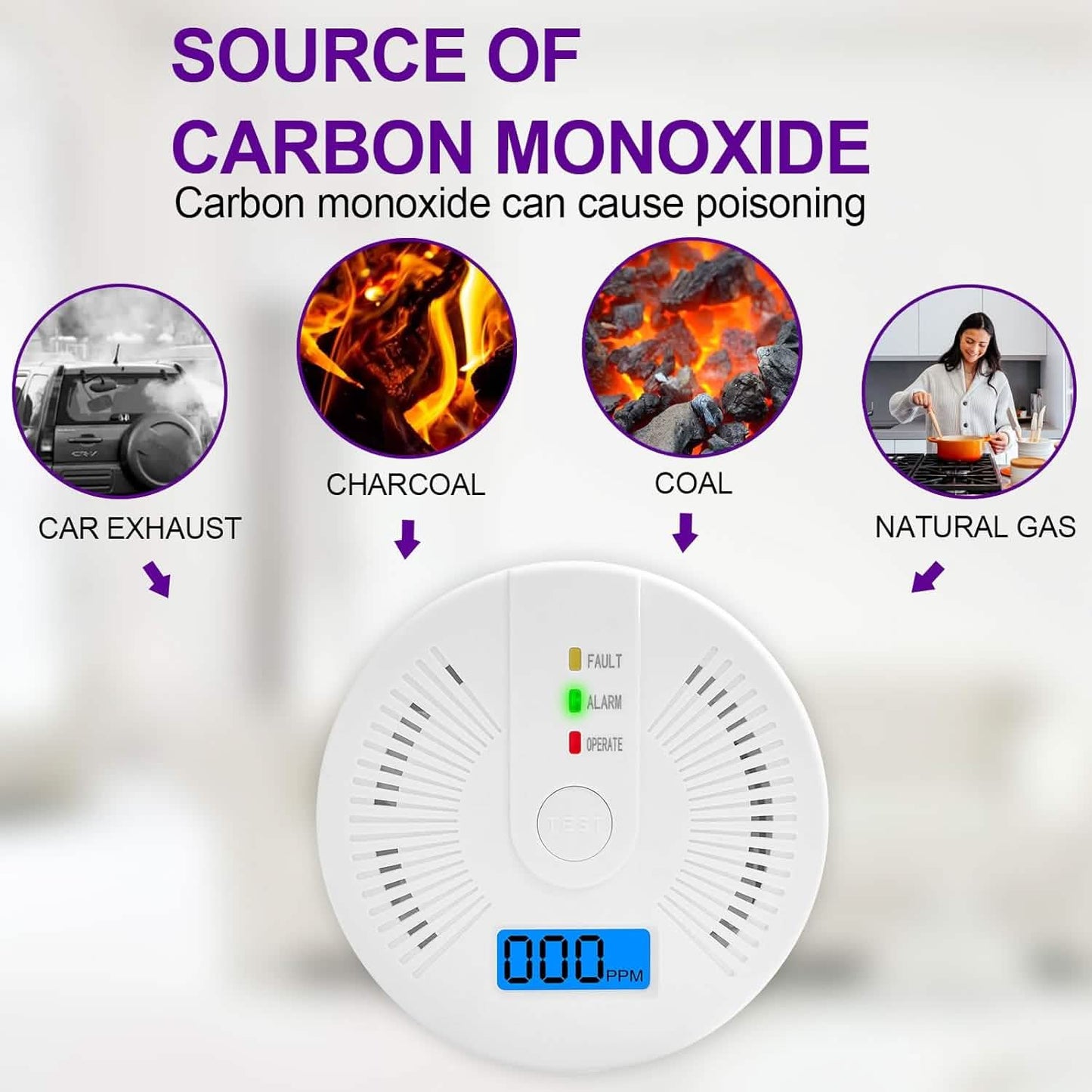 Tragbarer Kohlenmonoxidmelder – Batteriebetriebener CO-Alarm